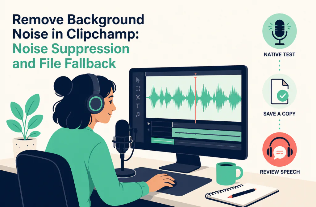 Clipchamp noise-suppression workflow overview
