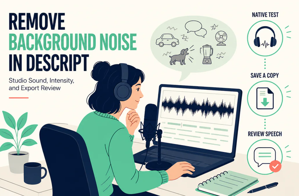 Descript audio-cleanup workflow overview